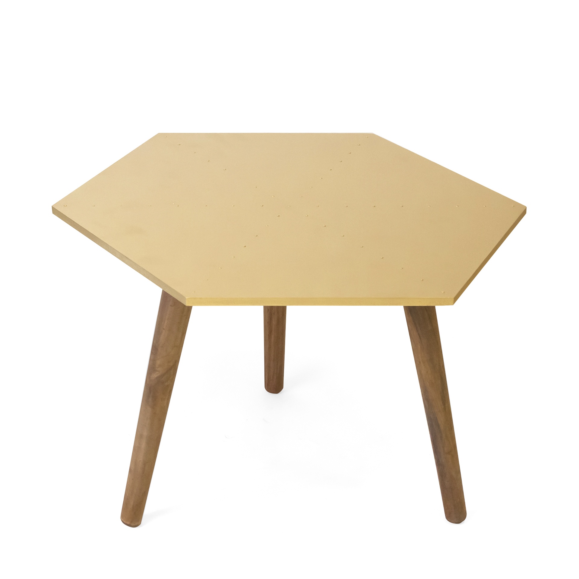 MESA HEXAGONAL PEQUEÑA COLOR ORO