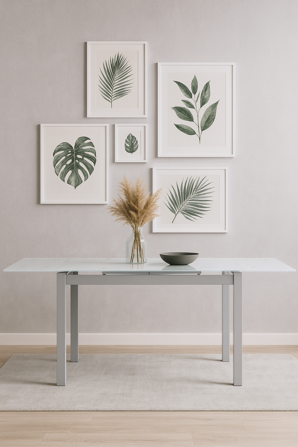 MESA BISBE EXTENSIBLE BLANCA CHASIS GRIS