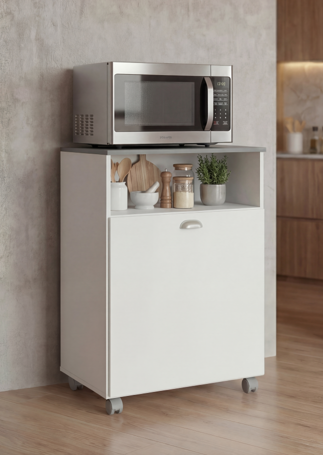 MUEBLE AUXILIAR RUEDAS ASFELD2 BLANCO