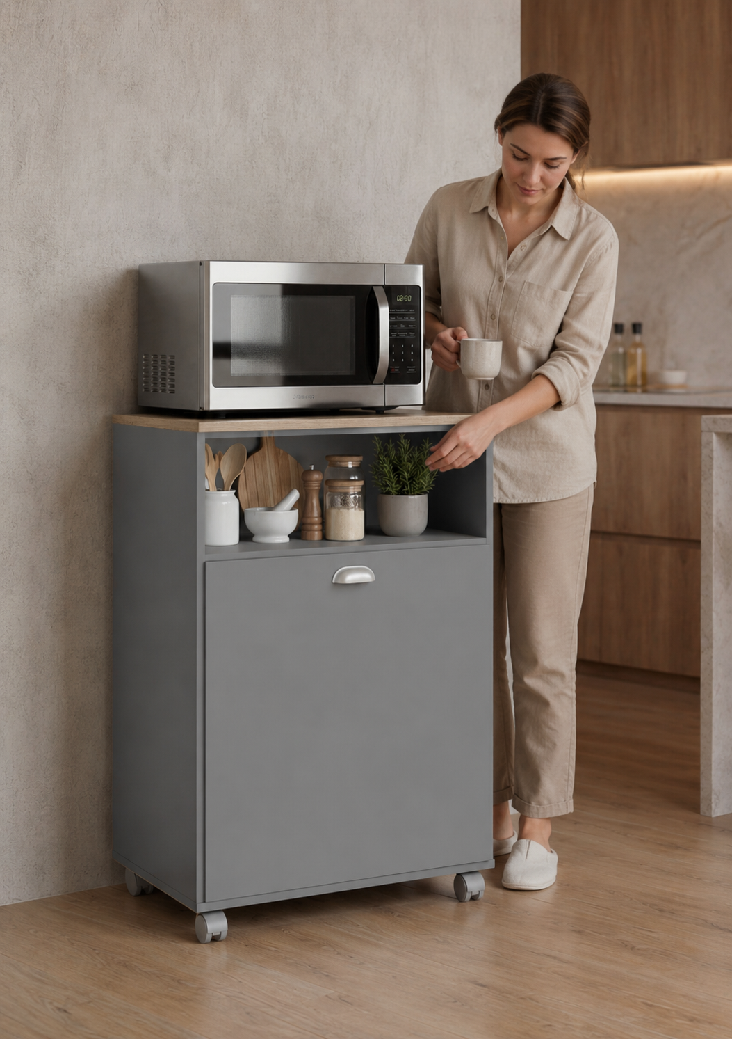 MUEBLE AUXILIAR RUEDAS GRIS BAKERY2