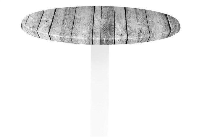 Tablero de mesa Werzalit Alemania, ANTIQUE WHITE 202, 70 cms de diámetro*.
