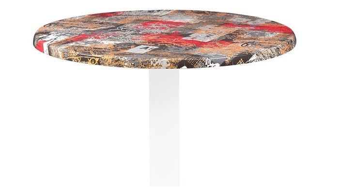 Tablero de mesa Werzalit Alemania, BABYLON 213, 60 cms de diámetro*.