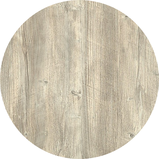 Tablero de mesa Werzalit Alemania, PONDEROSA BLANCO 178, 70 cms de diámetro*.