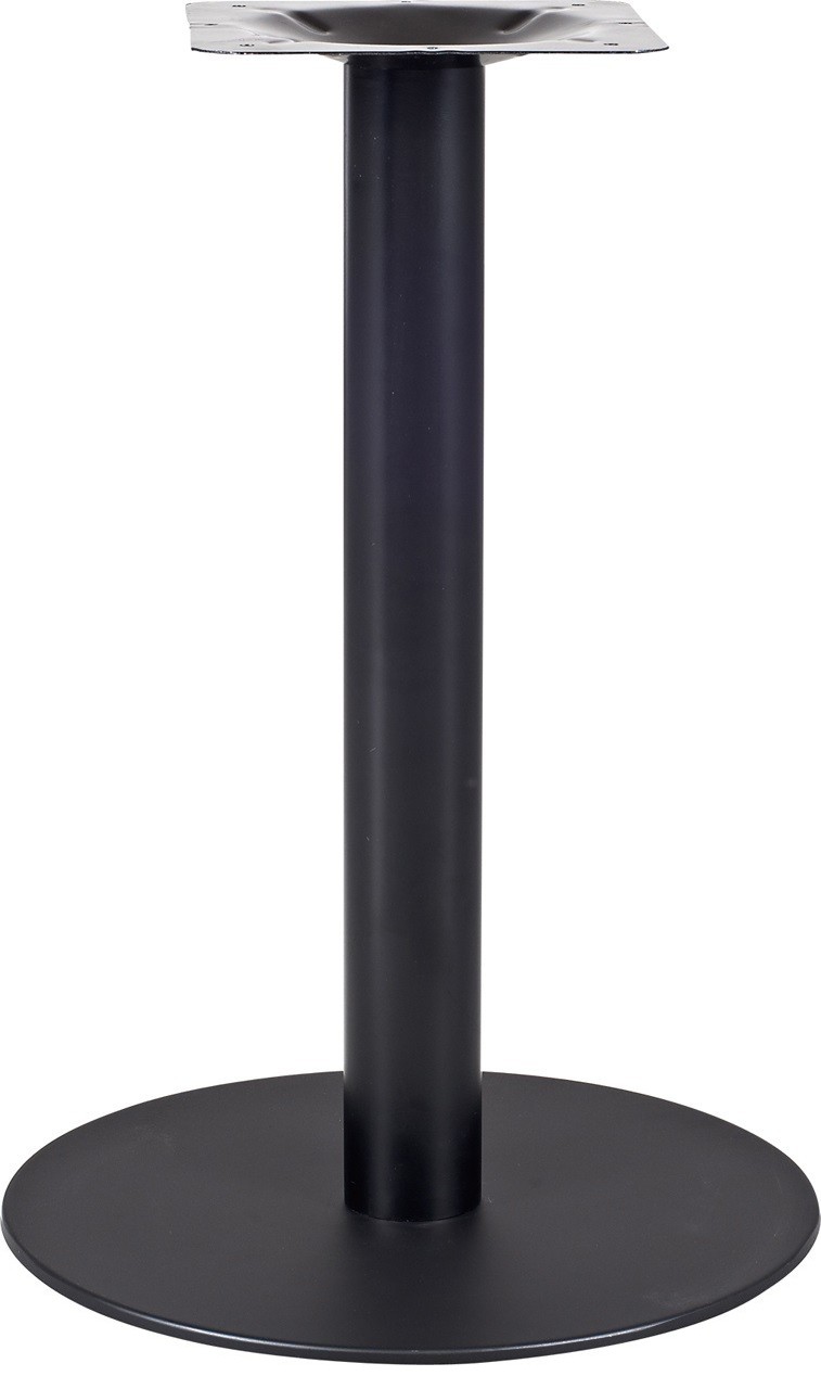 Base de mesa BOMBAY, tubo redondo, negra, base de acero de 8 mm. 45 cms de diámetro, altura 72 cms