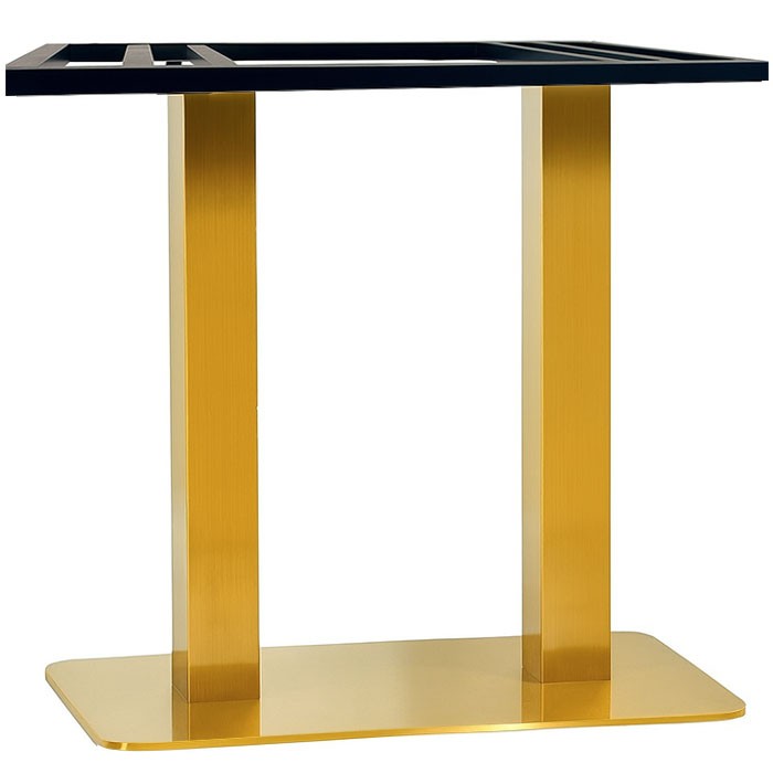 Base de mesa TROCADERO RT72DO, acero inoxidable, dorada, base de acero de 8 mm. 70 x 40 cms, altura 72 cms