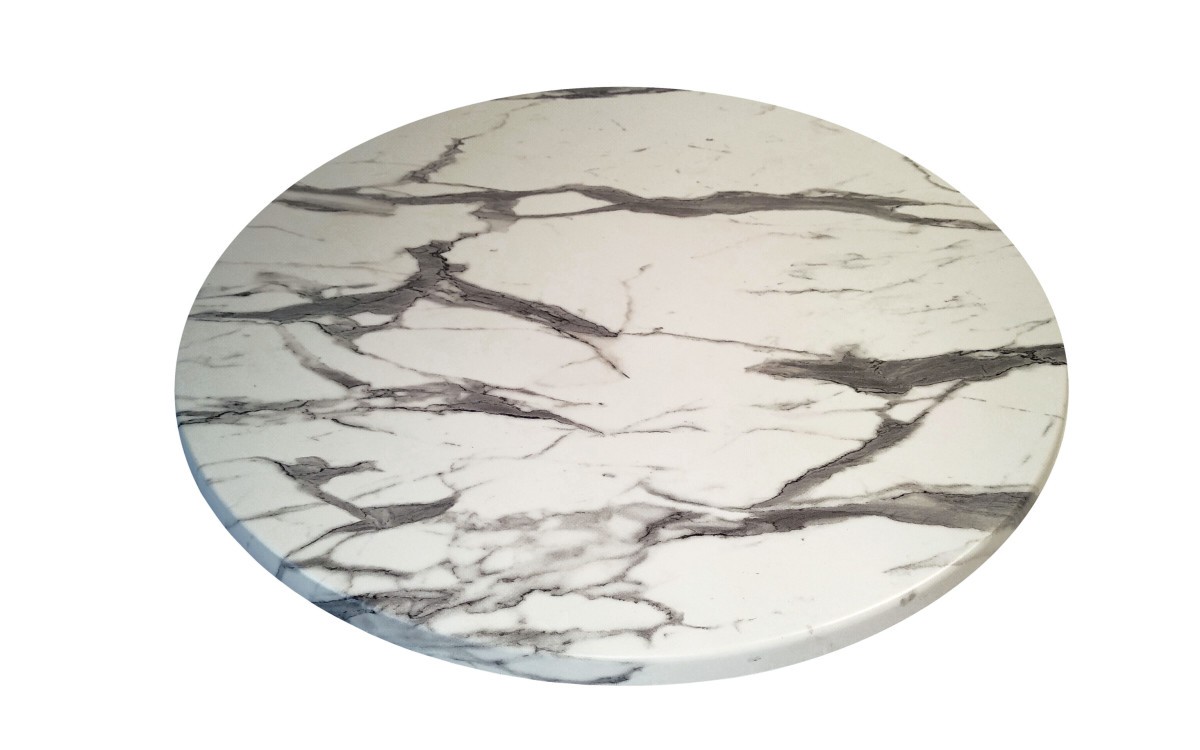 Tablero de mesa Werzalit WER-FANTASY, Mármol Ayfon 5657, 60 cms de diámetro