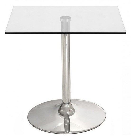 Mesa BERNIE 70C, cromada, cristal templado 70 x 70 cms