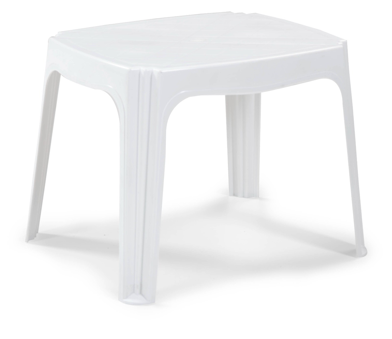 Mesa TORROX, baja, apilable, polipropileno blanco