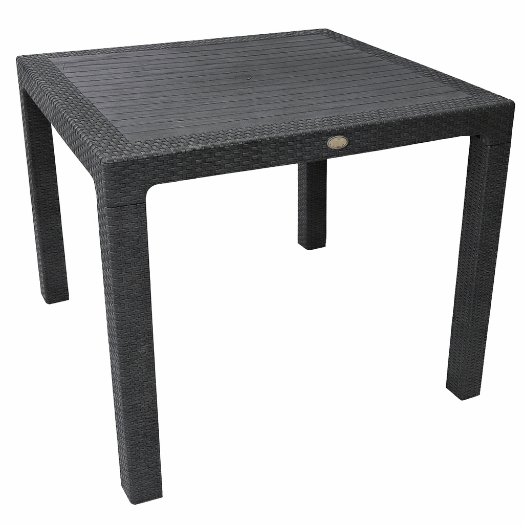 Mesa MIJAS, polipropileno antracita, 90 x 90 cms