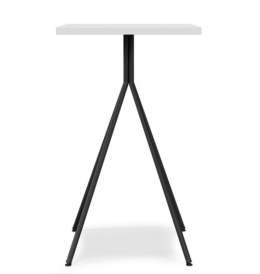 Mesa alta BISTRÓ, metal negro, tapa de MDP color blanco, 60 x 60 cms