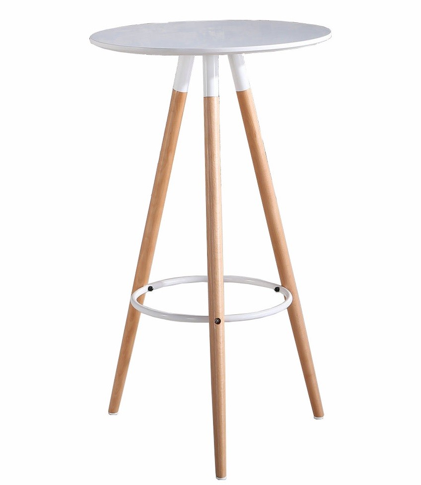 Mesa alta OTILIA NEW, madera, tapa blanca de 60 cms