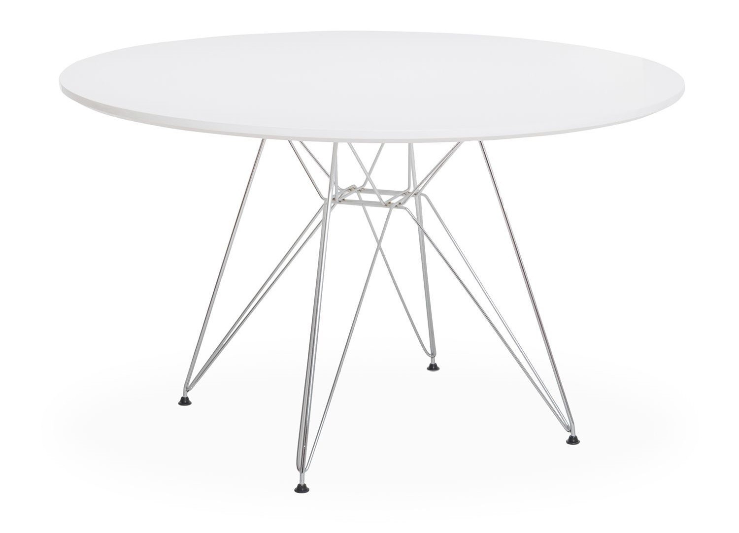 Mesa STAR, cromada, lacada blanca, 120 cms de diámetro
