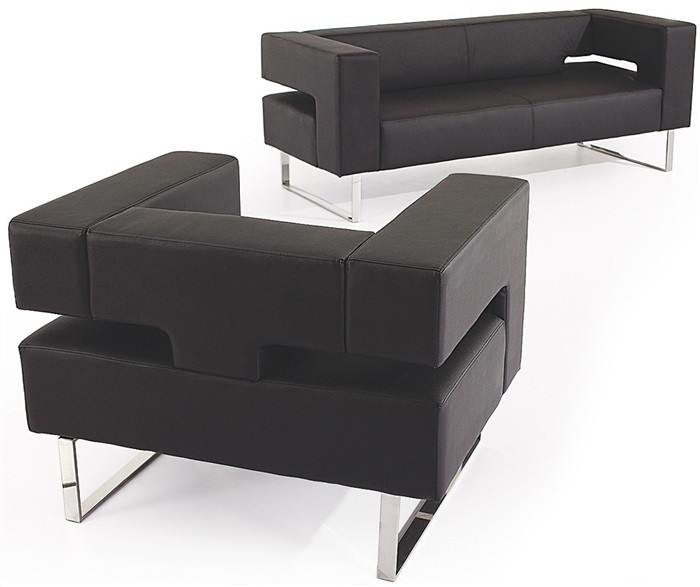 Sillón ADRIANO, similpiel negra