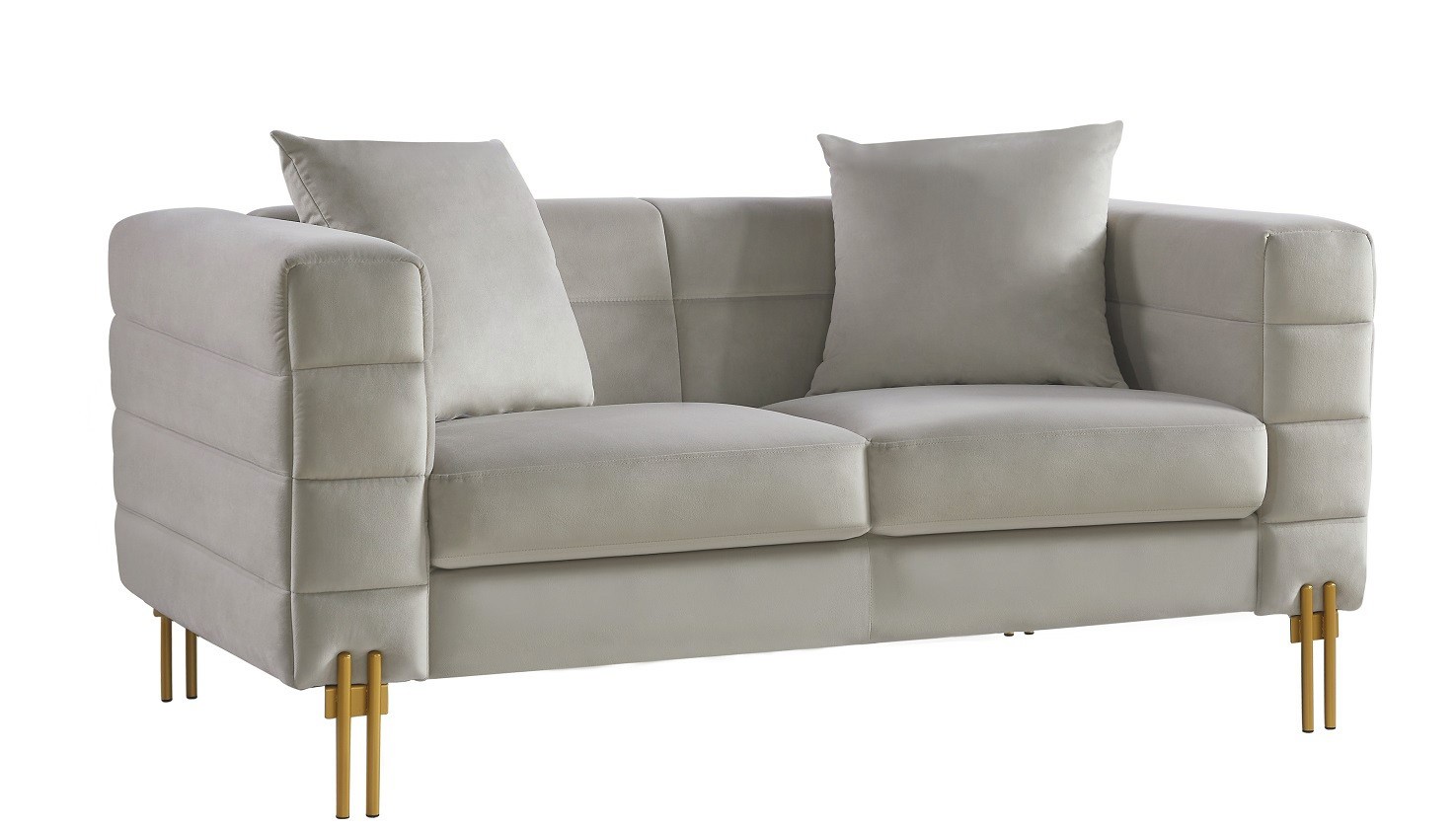 Sofá LARIOS, 2 plazas, tejido velvet gris claro 25