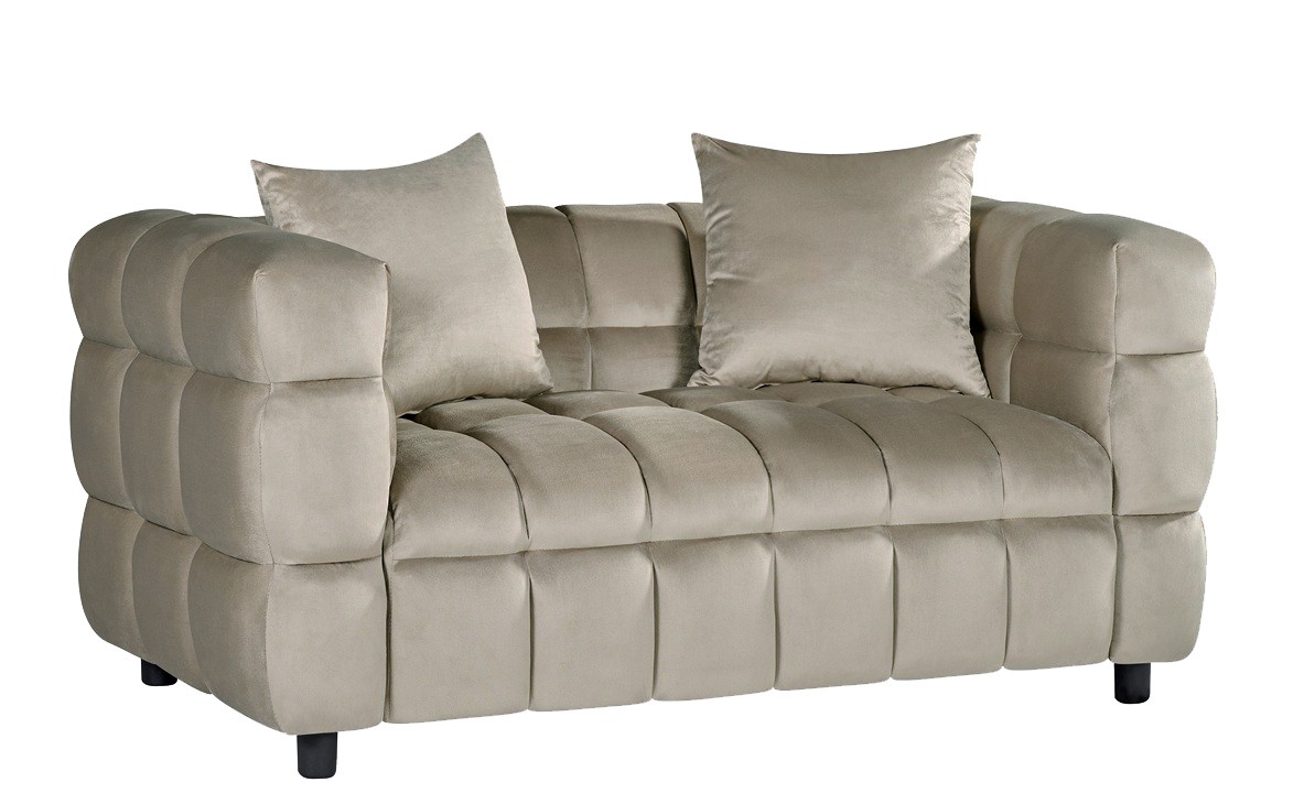 Sofá LORING, 2 plazas, tejido velvet gris claro 25