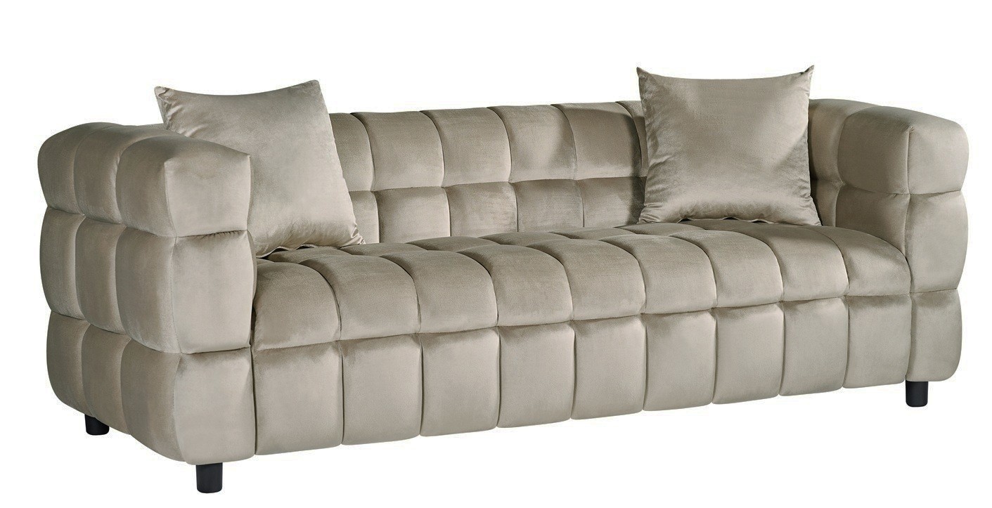 Sofá LORING, 3 plazas, tejido velvet gris claro 25