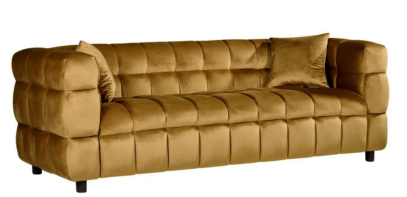 Sofá LORING, 3 plazas, tejido velvet camel 34