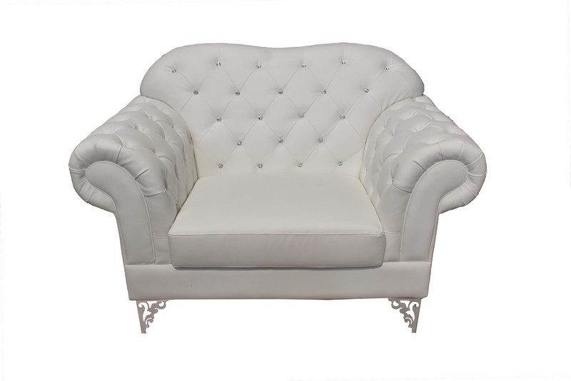 Sillón LOREN, similpiel blanca