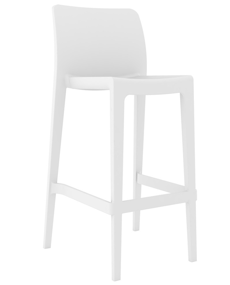 Taburete LITORAL, apilable, polipropileno blanco