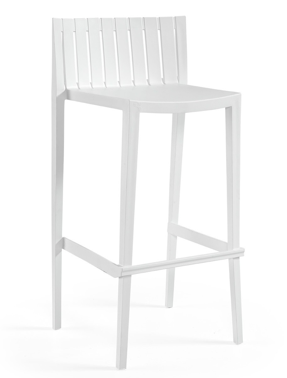 Taburete CHOPIN 99, apilable, polipropileno blanco