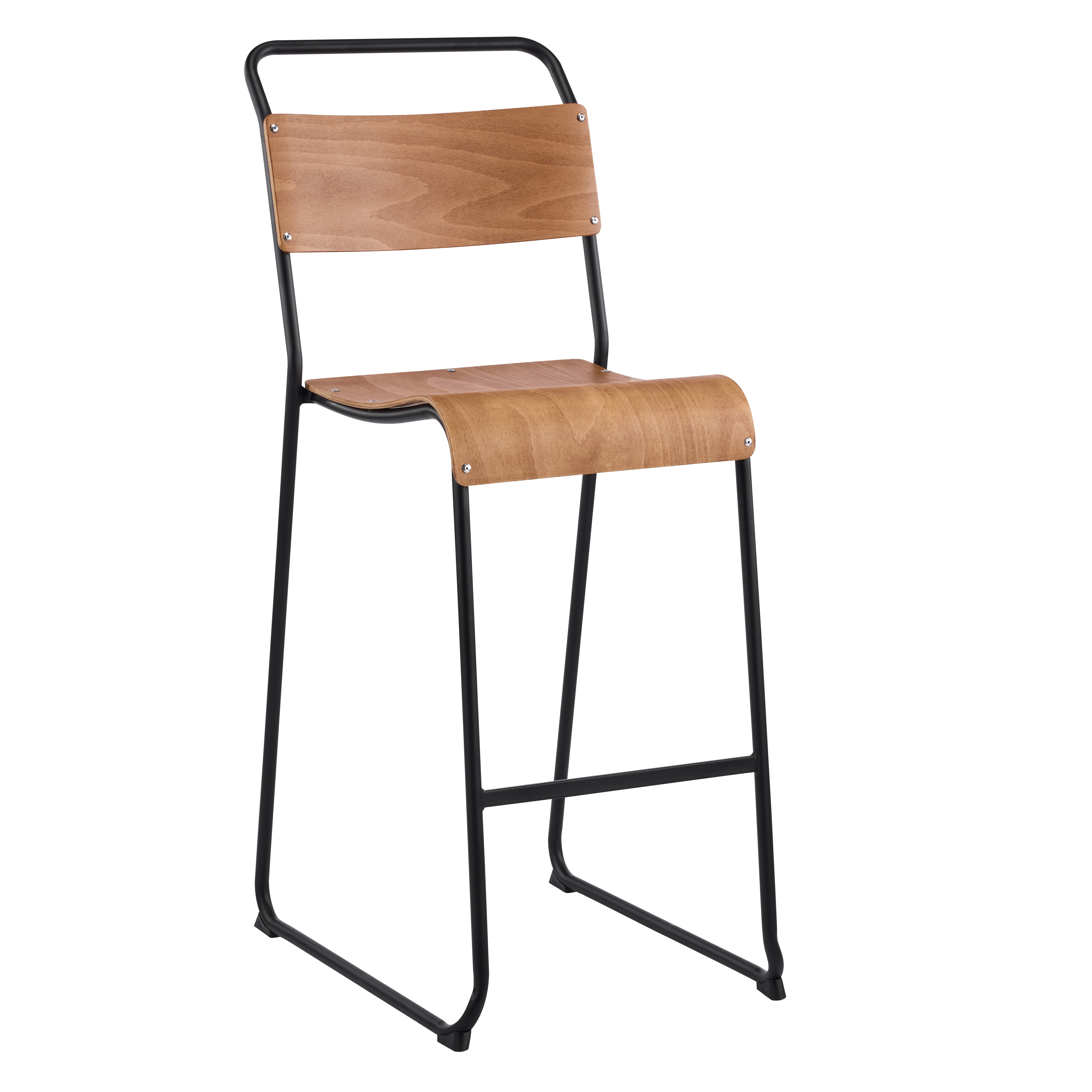 Taburete LIVERPOOL, apilable, negro, contrachapado de abedul