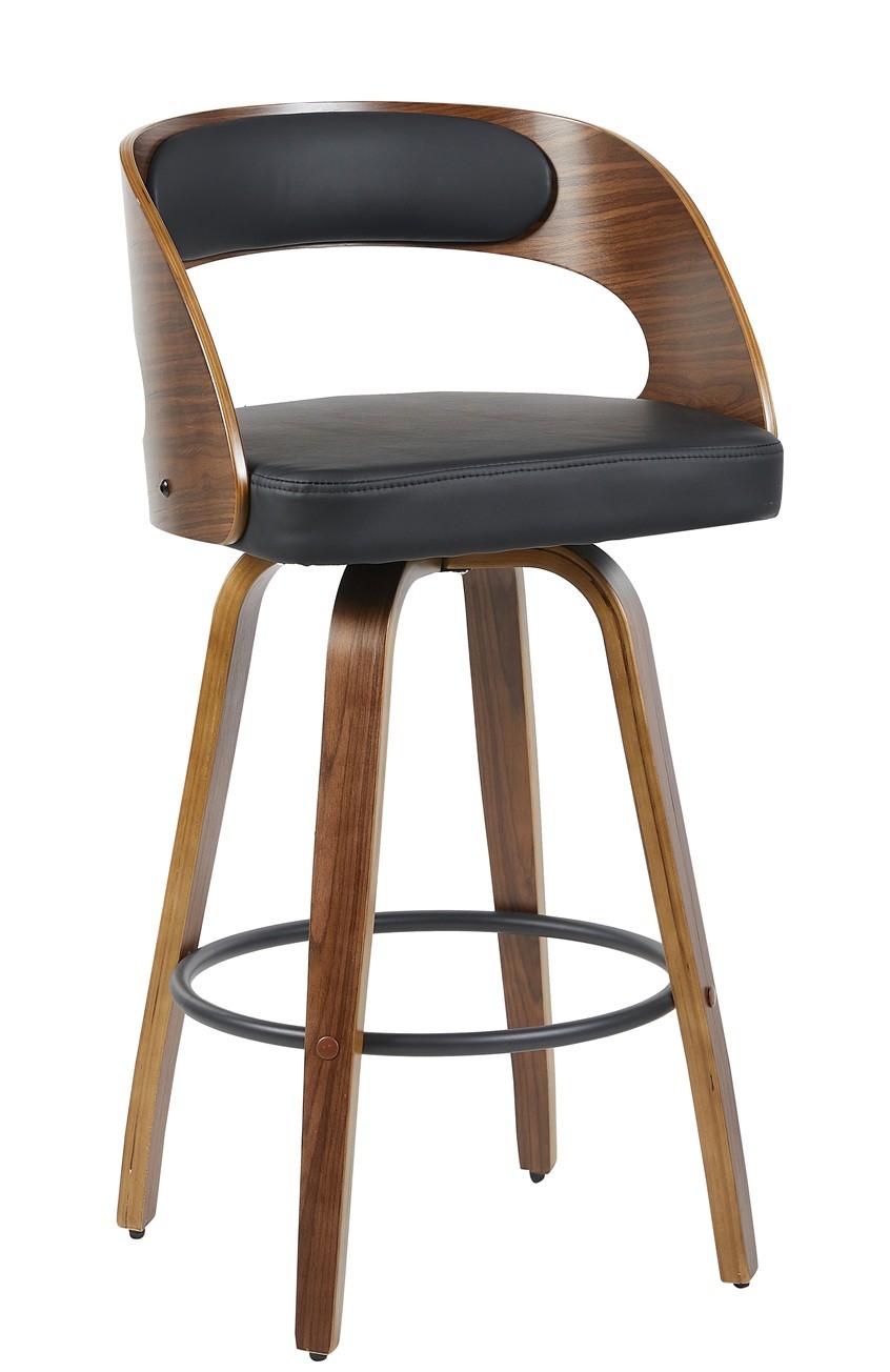 Taburete LOARRE, madera, similpiel