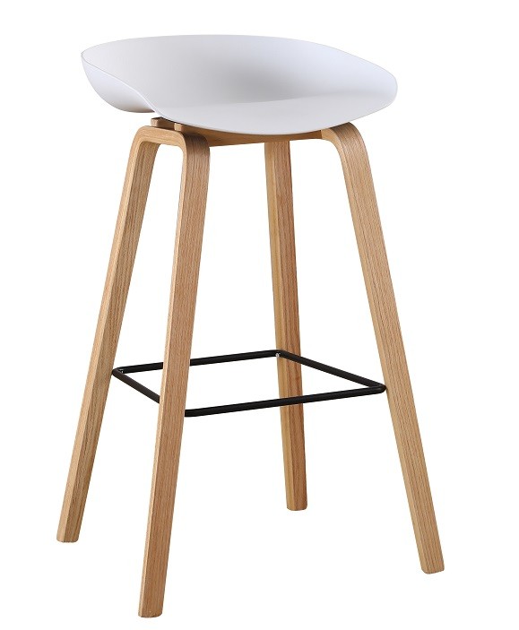 Taburete AWAK (TO), madera curvada, asiento polipropileno