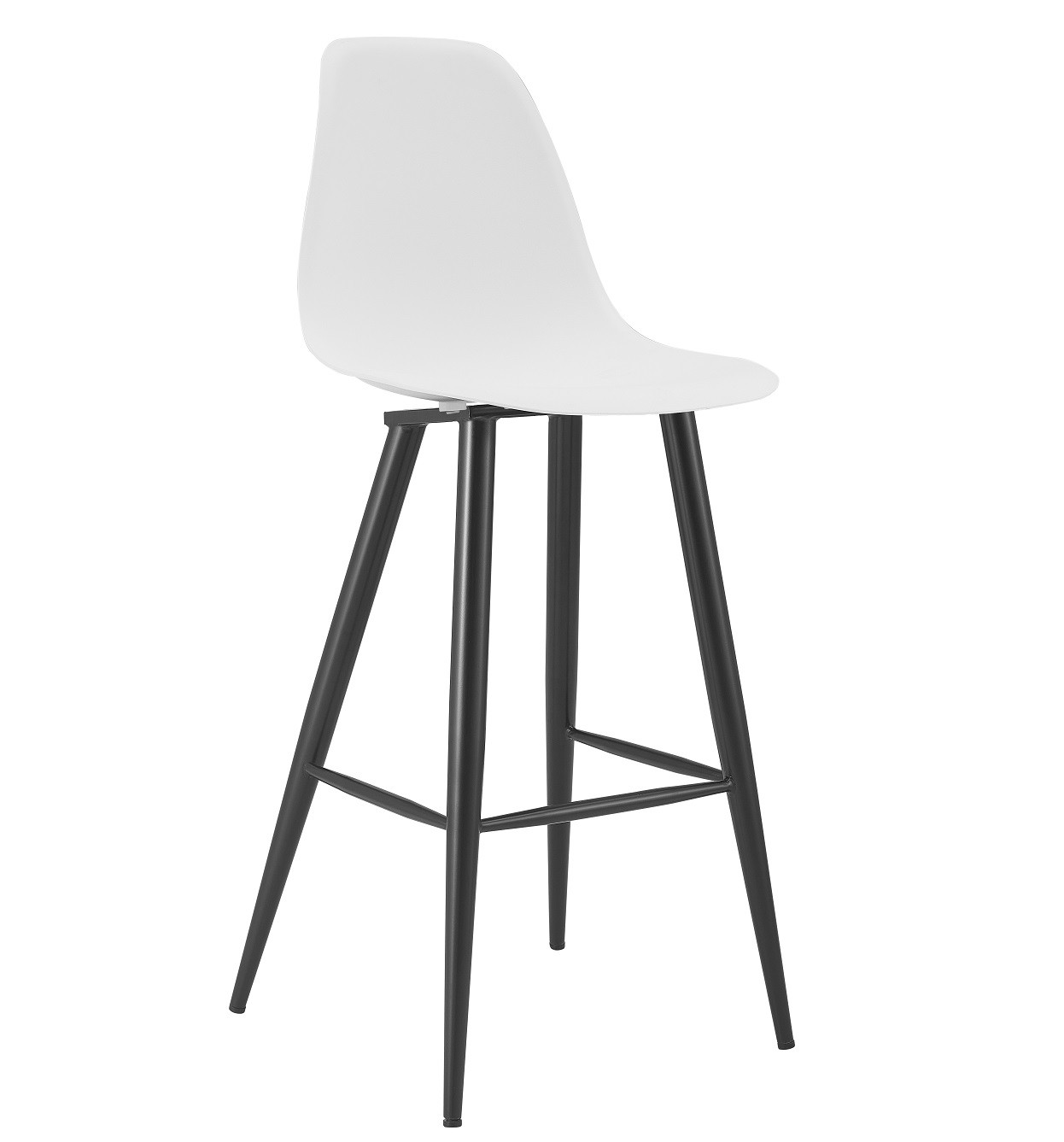 Taburete CLUNY, metal epoxi negro, polipropileno