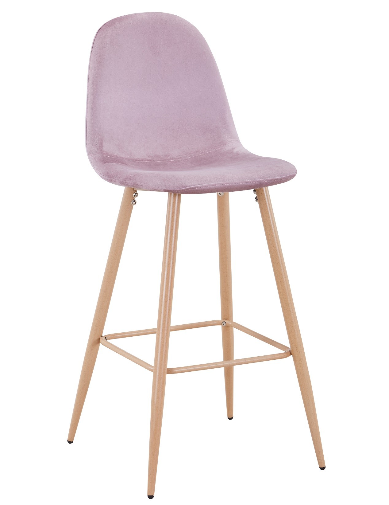 Taburete EPOQUE NEW, patas metálicas, terciopelo rosa 25
