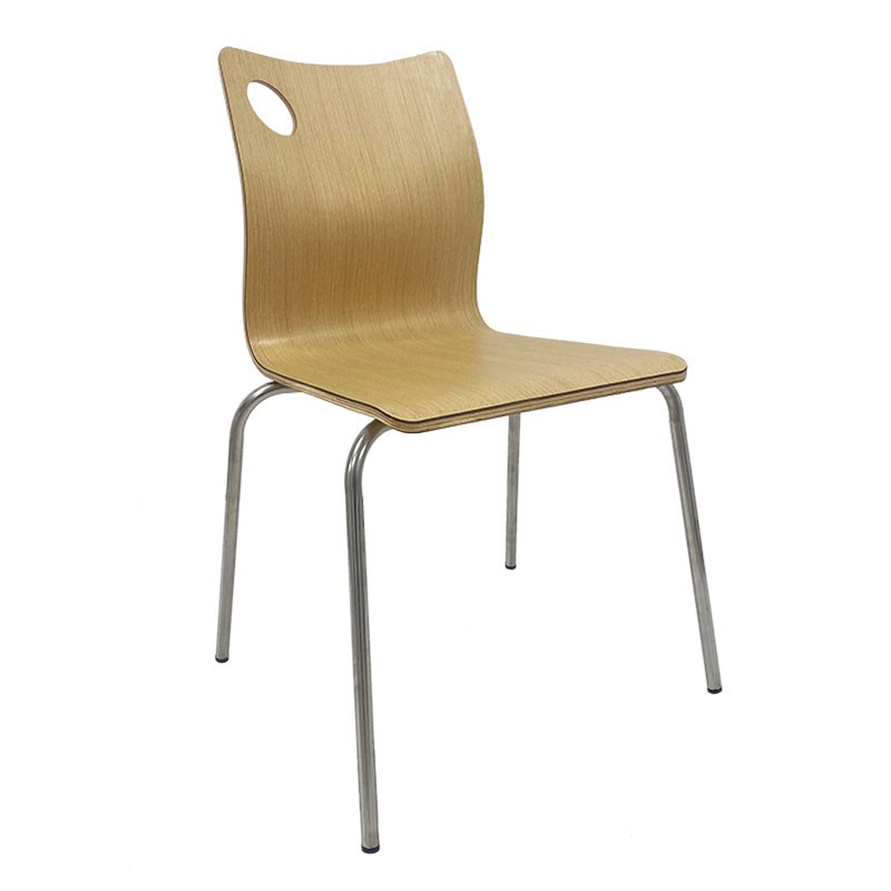 Silla AMELIE, apilable, acero inoxidable, asiento laminado HPL, color