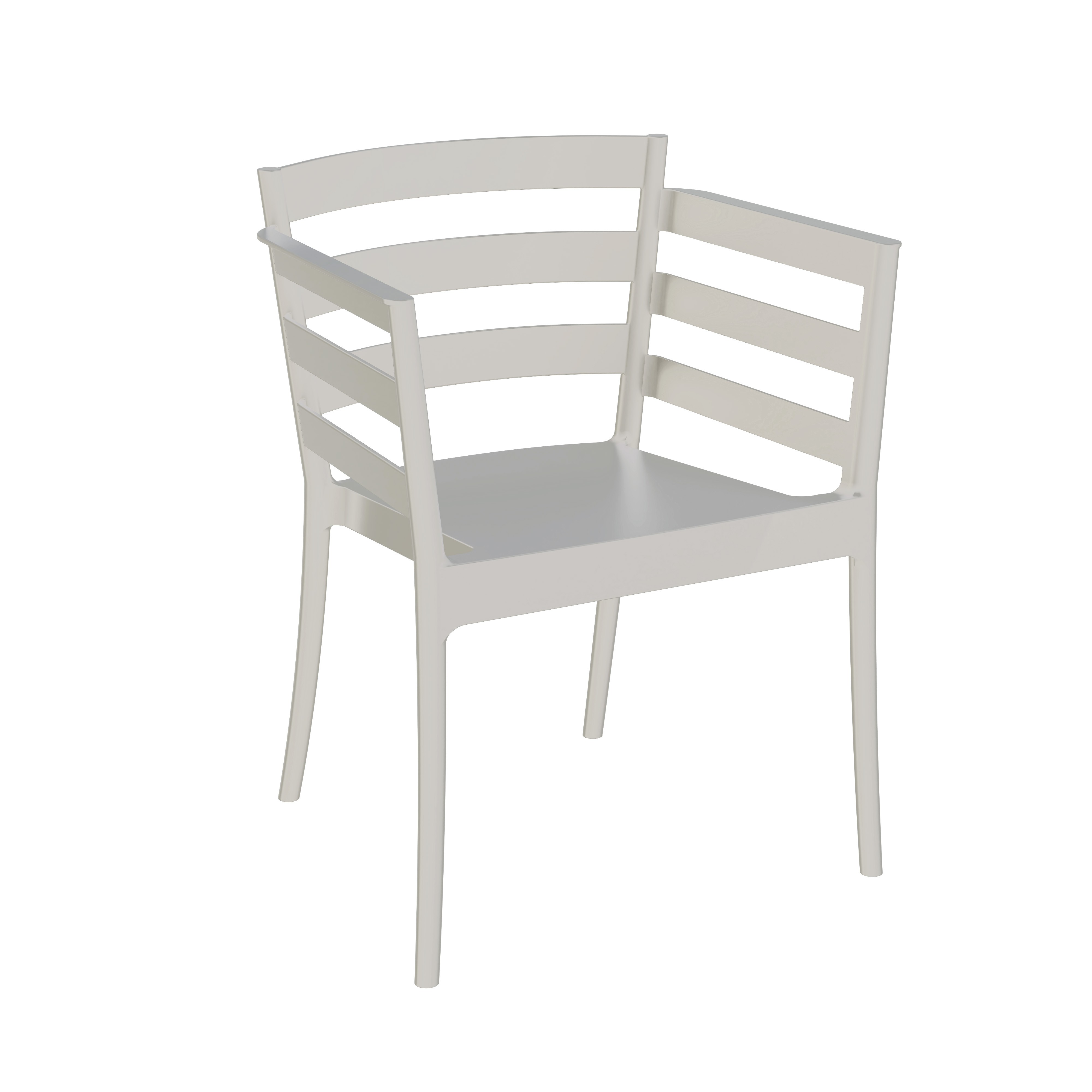 Sillón SALERNO, apilable, polipropileno gris pálido