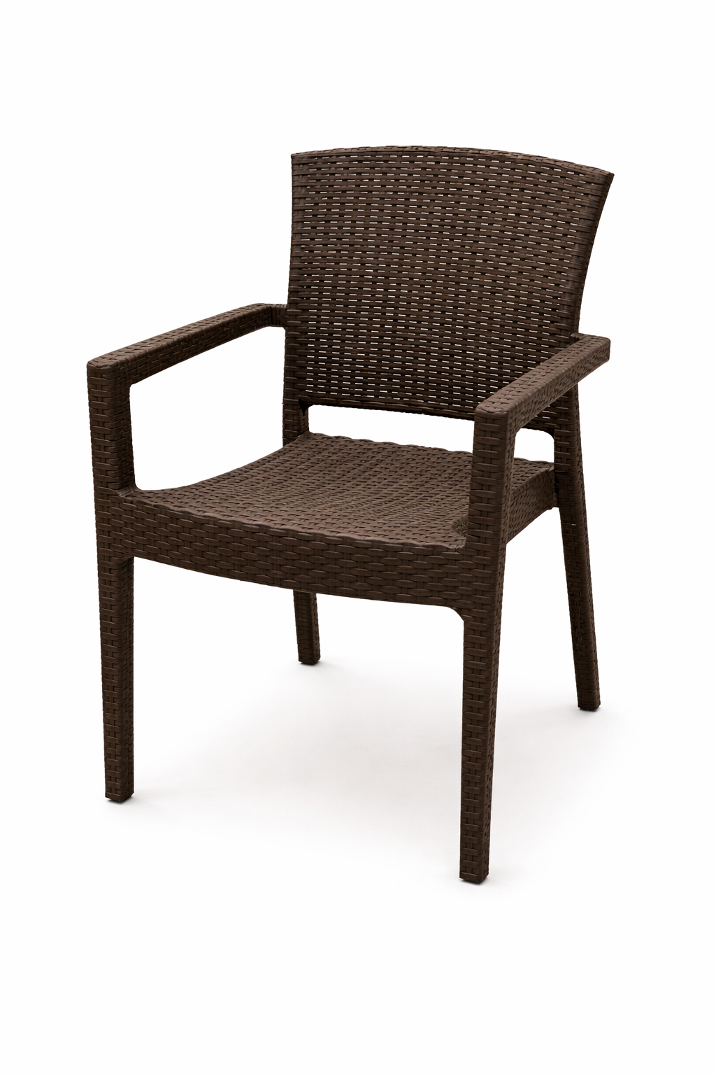 Sillón LARRY, apilable, polipropileno marrón chocolate