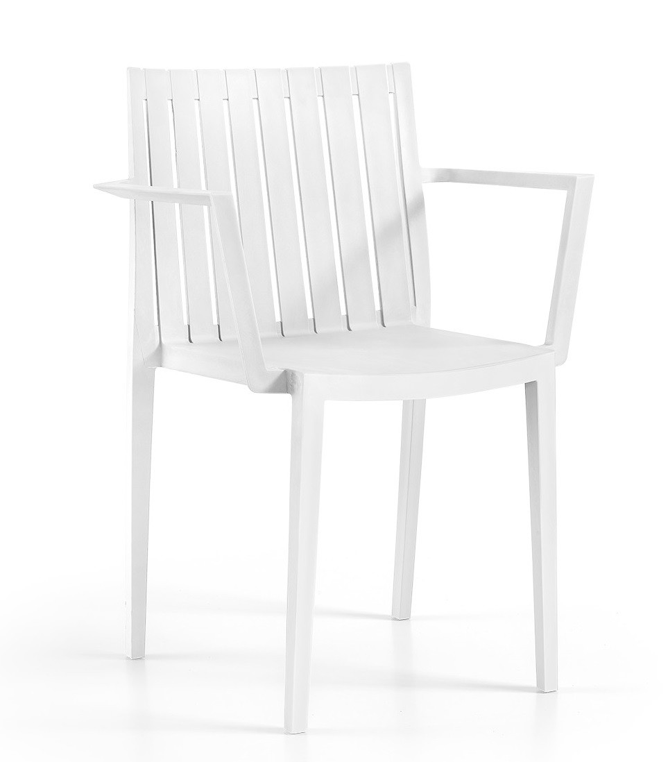 Sillón CHOPIN, apilable,  polipropileno blanco*