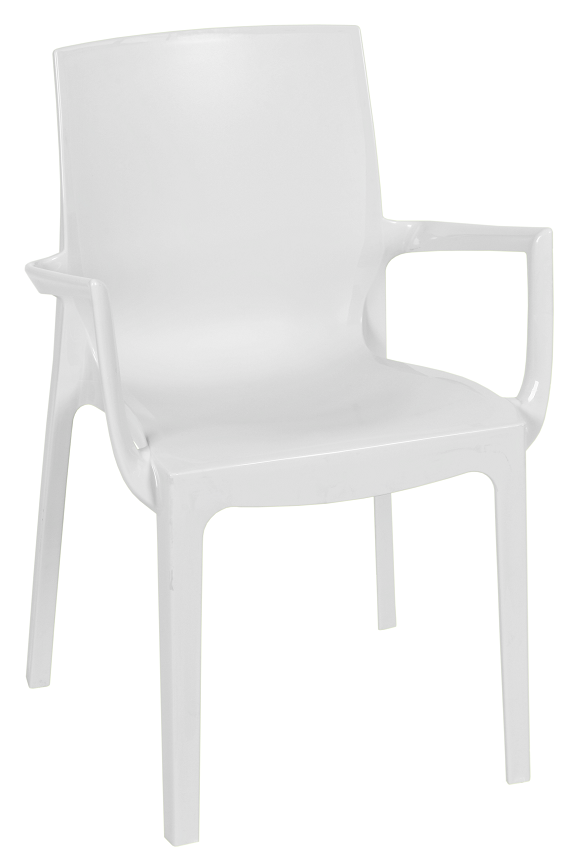 Sillón EMY, apilable,  polipropileno blanco