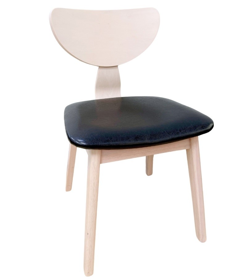 Silla DUBLIN, contrachapado de madera de hevea, natural, similpiel