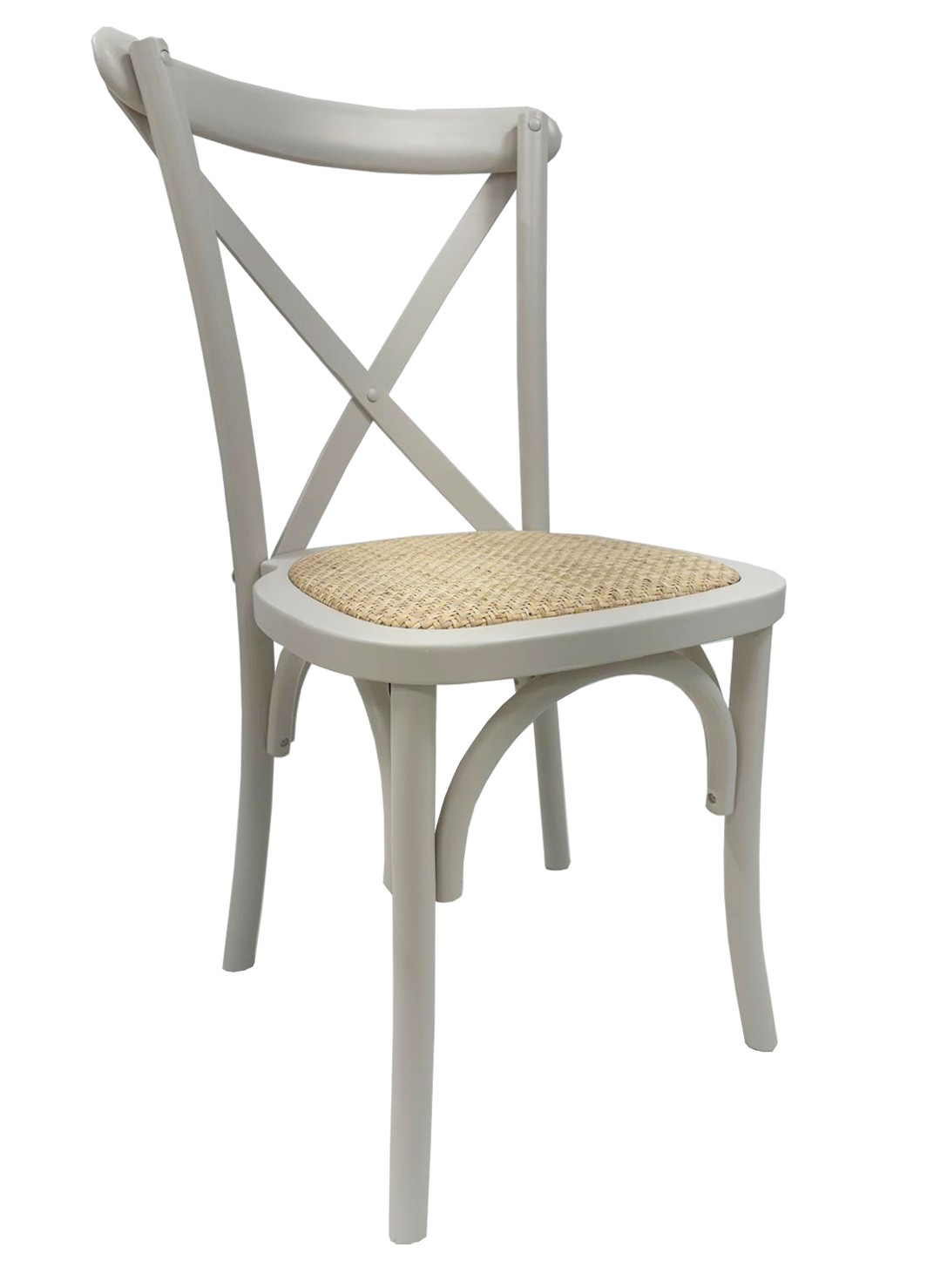 Silla CROSS SX, madera de haya, blanca, asiento de ratán