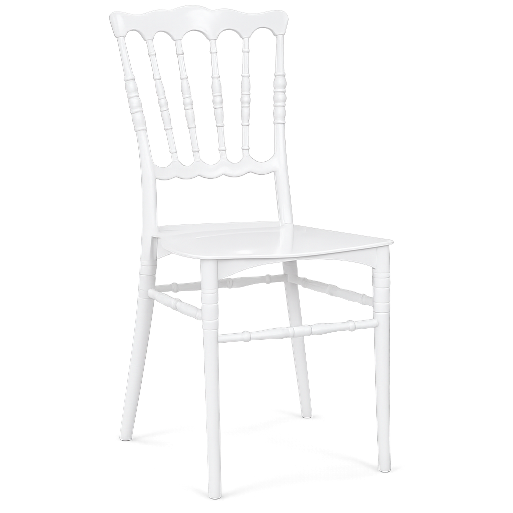 Silla WEDDING 77, apilable, polipropileno blanco