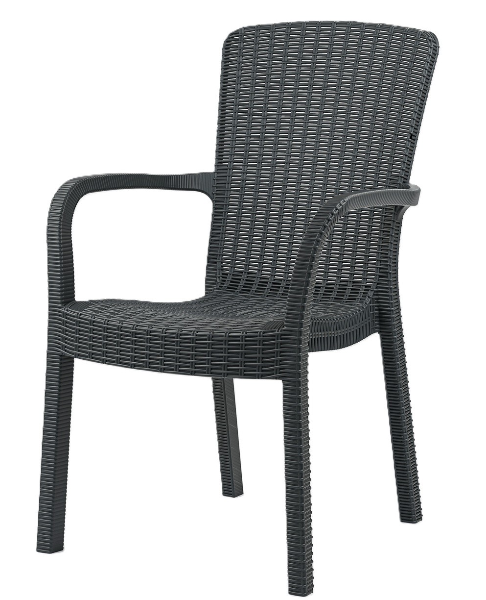 Sillón ARUBA, apilable, polipropileno marrón chocolate