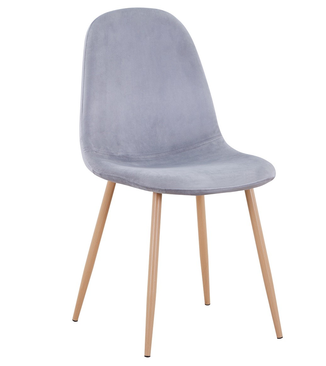Silla EPOQUE NEW, patas metálicas, terciopelo gris 19