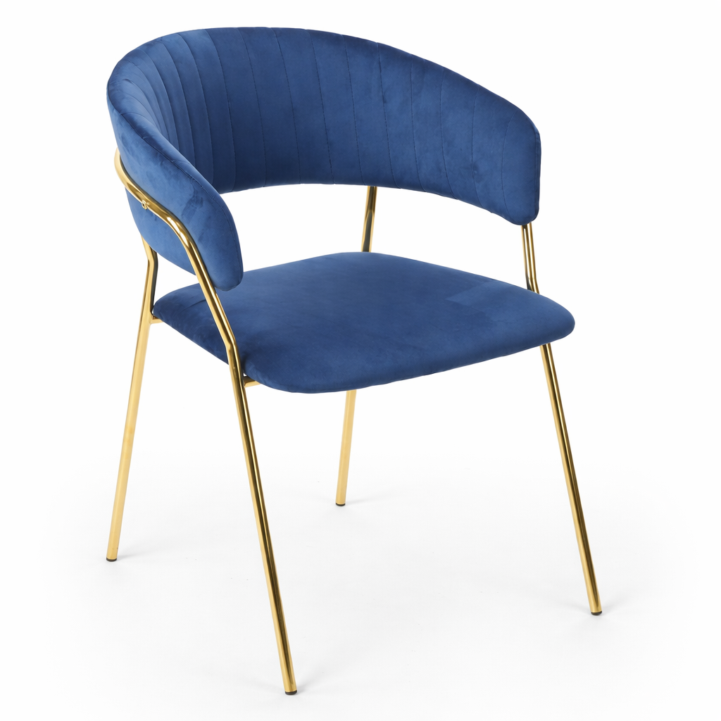 Sillón KEFRÉN NEW, metal dorado, tapizado velvet