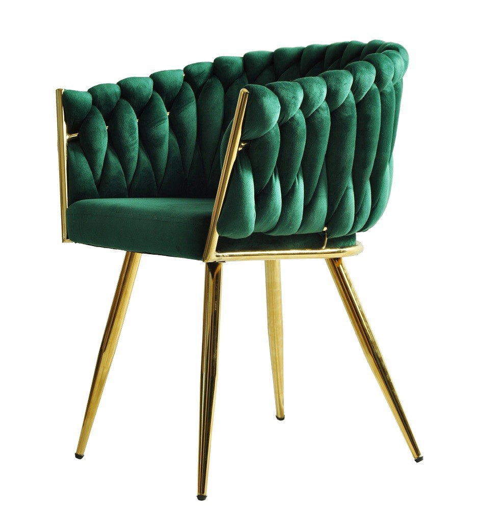 Sillón KING, metal dorado, tapizado velvet