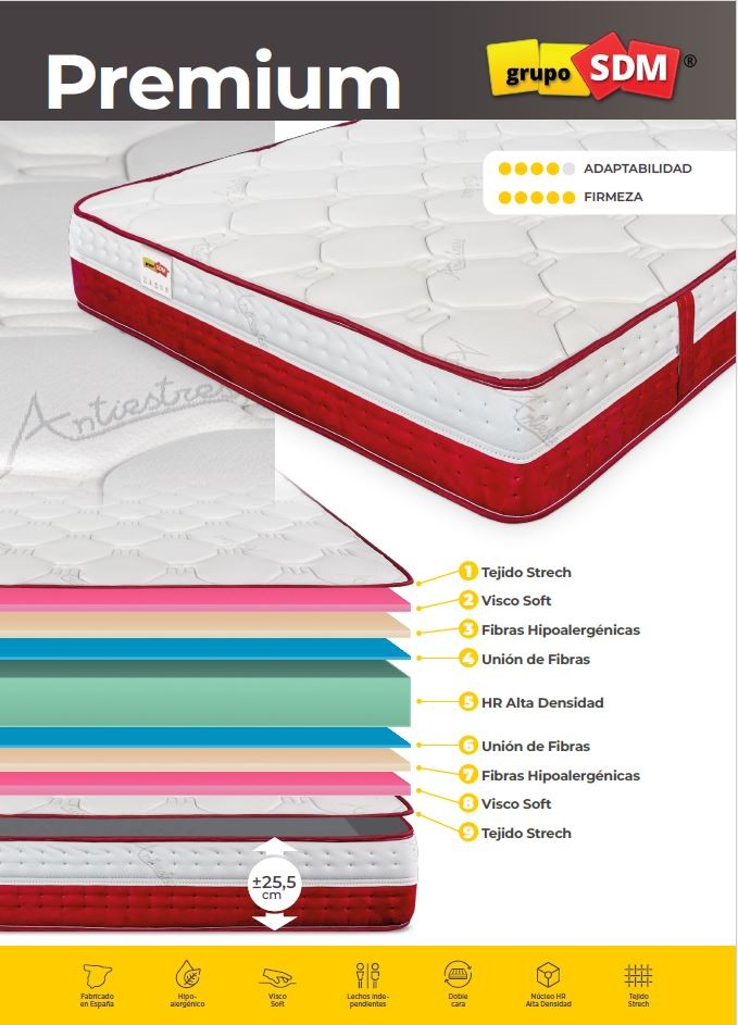 Colchón de 150 x 190 cms