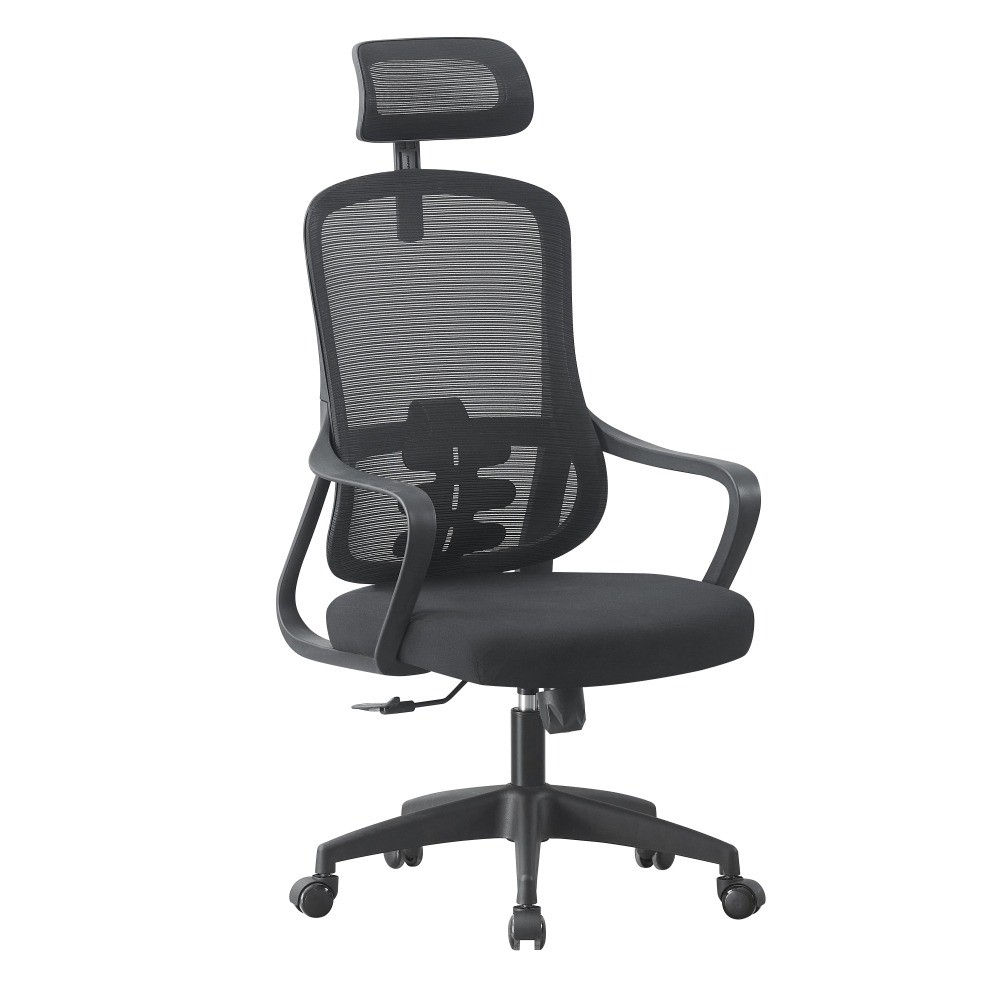 Sillón de oficina BELLOU, negro, malla y asiento negro