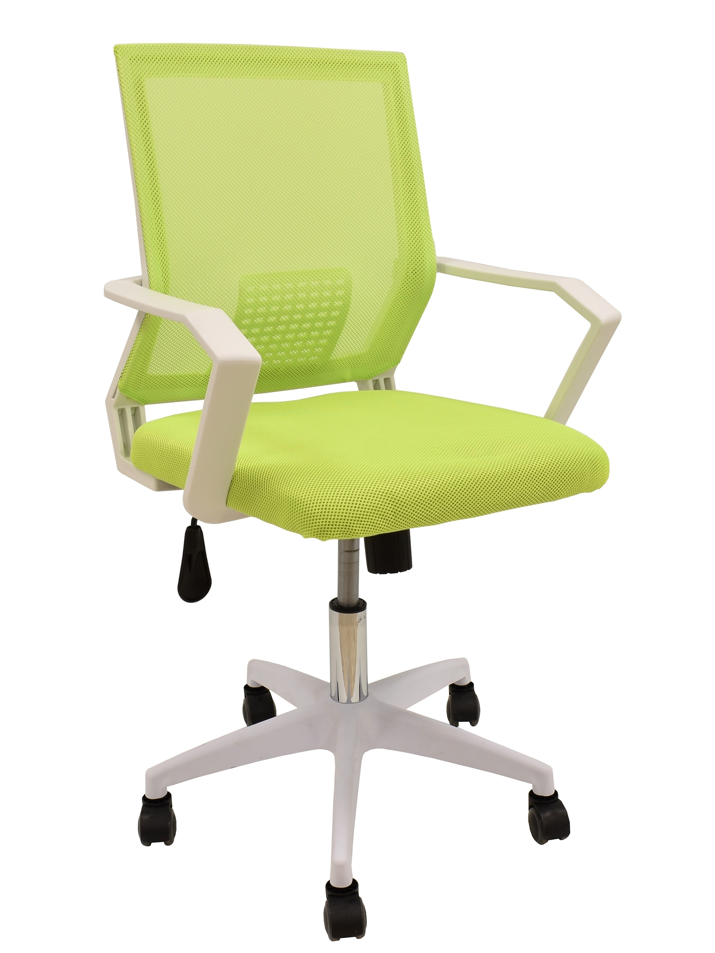 Sillón de oficina CLENT, blanco, malla y tejido verde