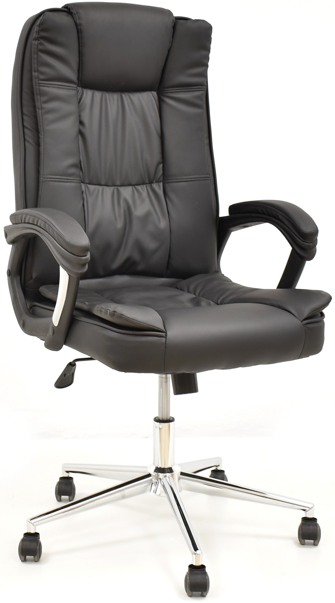 Sillón de oficina DUKE, alto, gas, basculante, similpiel negra