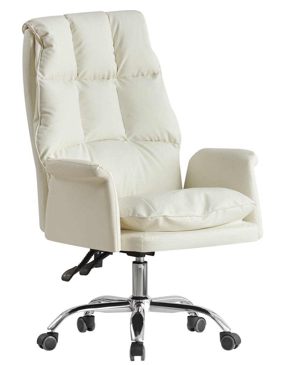 Sillón de oficina MAINZ, alto, giratorio, similpiel blanco roto
