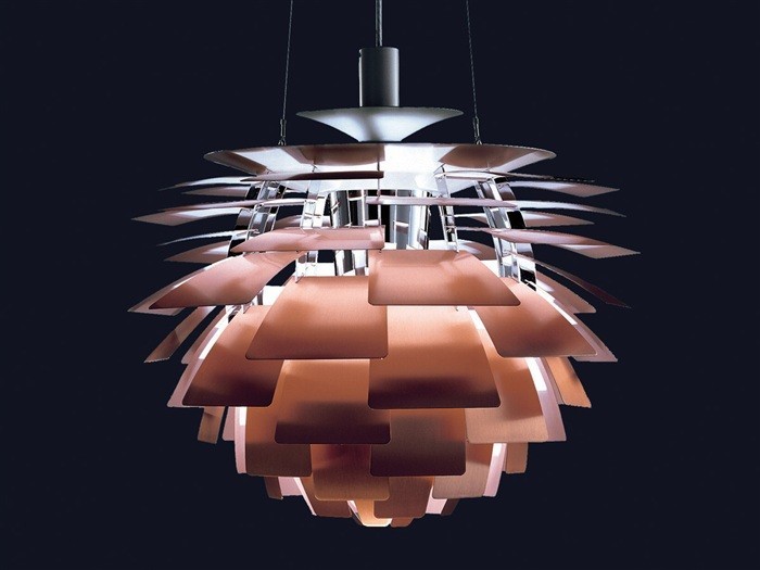 Lámpara ARTIC, aluminio, cobre, 70 cms. de diámetro