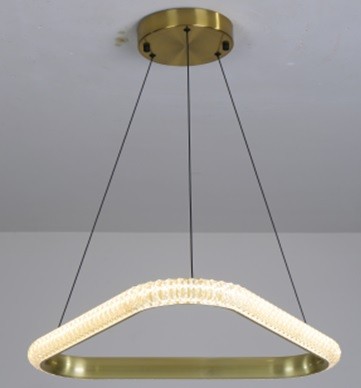 Lámpara BERKA TR60, colgante, aluminio, dorada, acrílico, led