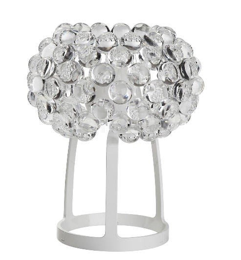 Lámpara ITALICA 35, sobremesa, acrílica, transparente, 35 cms de diámetro
