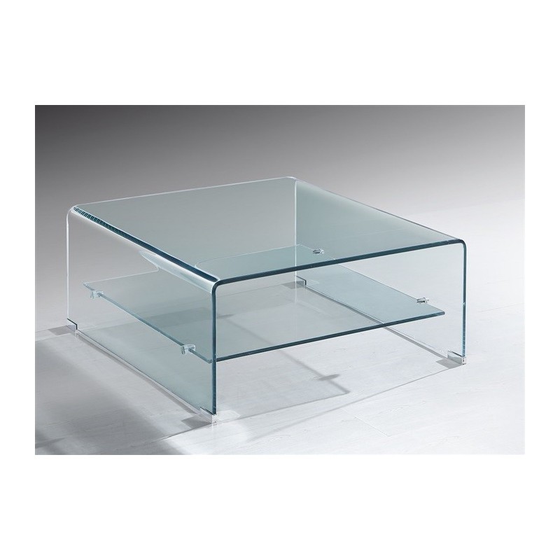 Mesa DREW, baja, cristal curvado